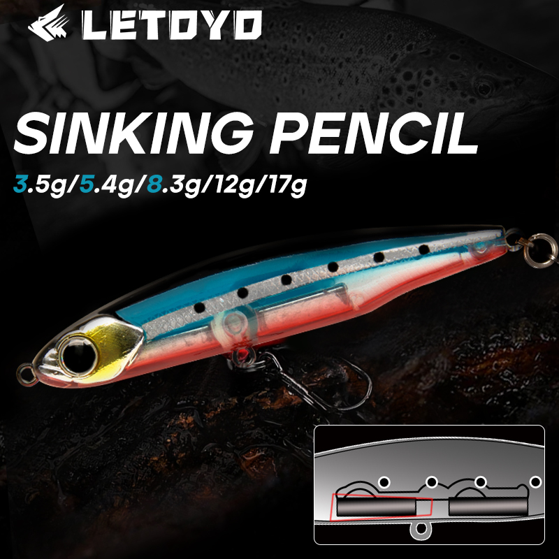 Fishing Lure Spoon - LETOYO-lápiz que se hunde, 17g, 12g-3,5g,